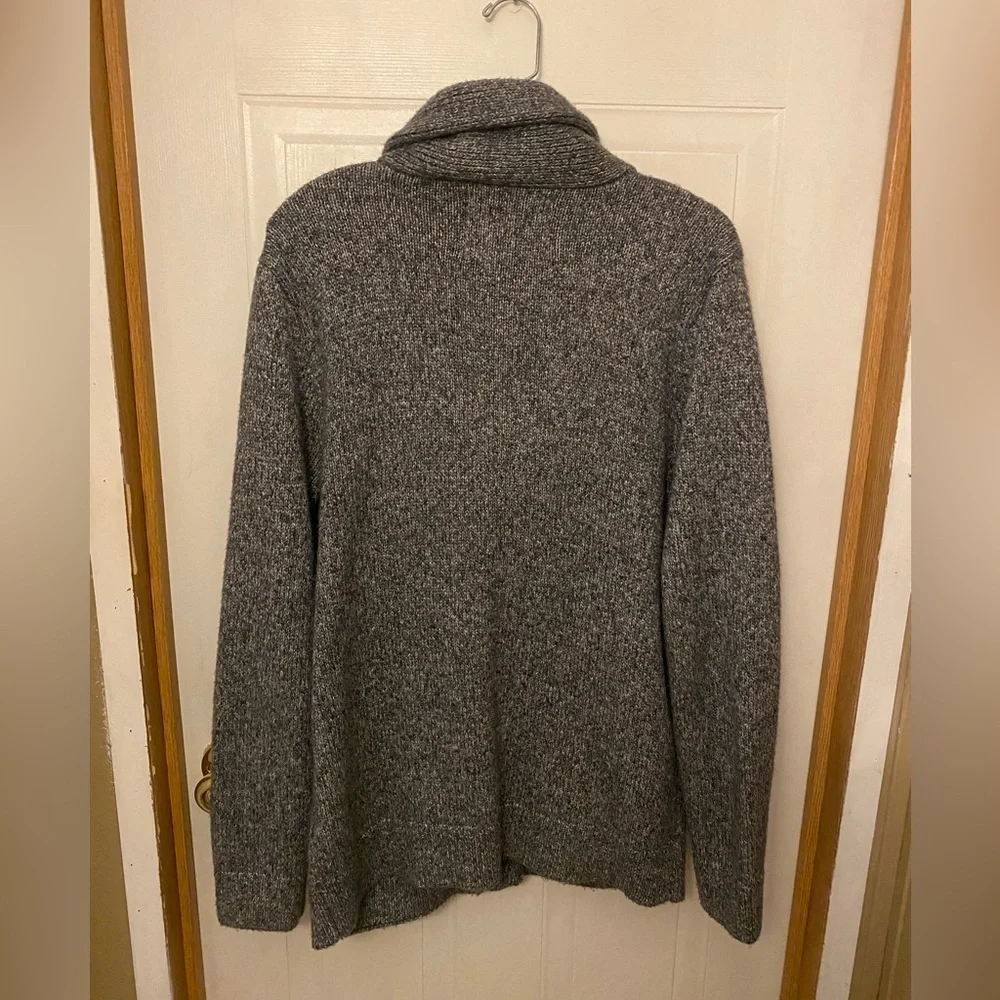 VTG Abercrombie & Fitch Charcoal Gray Shawl-Collar Y2K Grandpa Cardigan